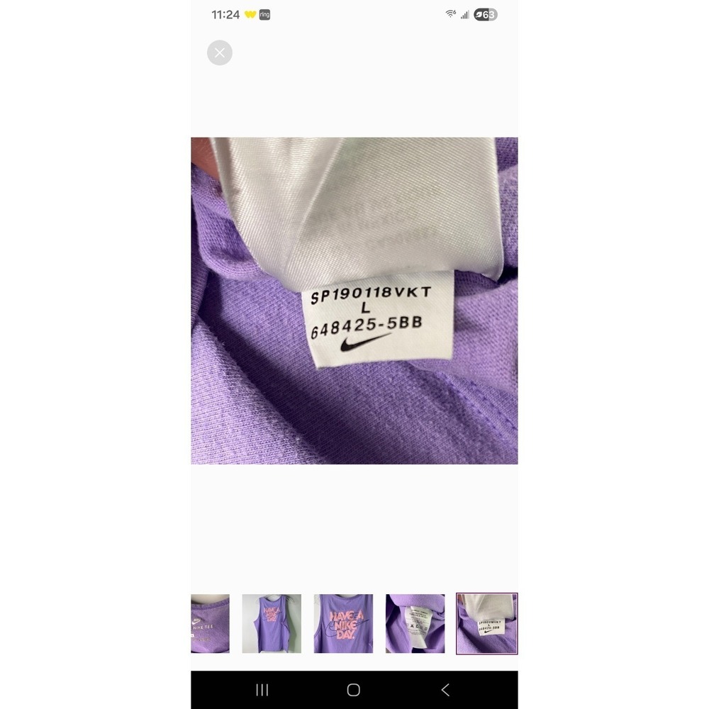 Nike Lavender Tank Top with Blue Smiley Womens Size Large - Picture 8 of 10